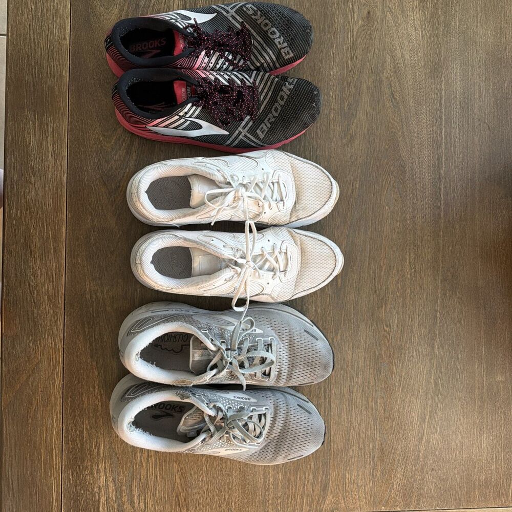 Lot of 3 pairs of women sneakers running shoes size 10 brooks hyperion nike